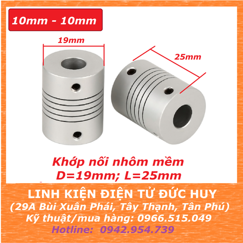 Khớp nối nhôm mềm trục 10mm - 10mm