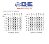 LED MA TRẬN ĐIỂM (MATRIX) - 1088(3MM, 32 x 32mm) - ĐƠN SẮC MÀU ĐỎ - ÂM CHUNG