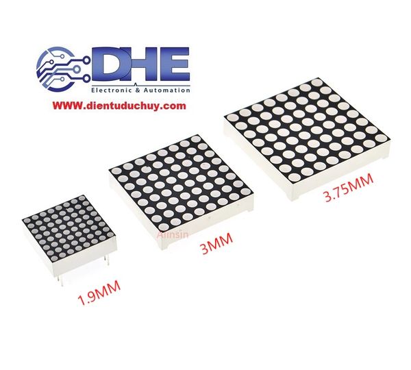 LED MA TRẬN ĐIỂM (MATRIX) - 1588(3.75MM, 38 x 38mm) - ĐƠN SẮC MÀU ĐỎ - ÂM CHUNG