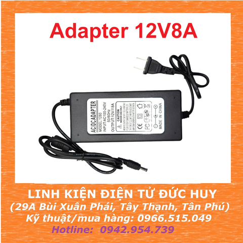 Nguồn Adapter 12V 8A Jack DC 5.5 x 2.1mm