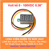 Màn hình volt kế 0~100VDC, 3 dây (Led 0.36'')
