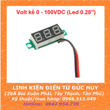 Màn hình volt kế 0~100VDC, 3 dây (Led 0.28'')