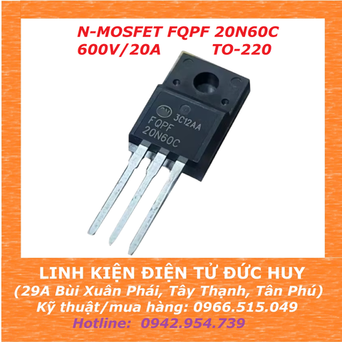 FQPF20N60C N MOSFET 600V 20A, TO-220