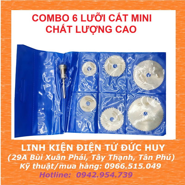 Bộ 6 lưỡi cắt mini, Bộ 6 lưỡi cưa gắn máy khoan, mài cắt, lưỡi cưa gỗ thành máy cắt