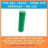 PIN SẠC 18650 HÃNG EVE 2500MAH, XẢ 12C
