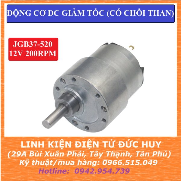JGB37 520 ĐỘNG CƠ GIẢM TỐC 12VDC 200RPM