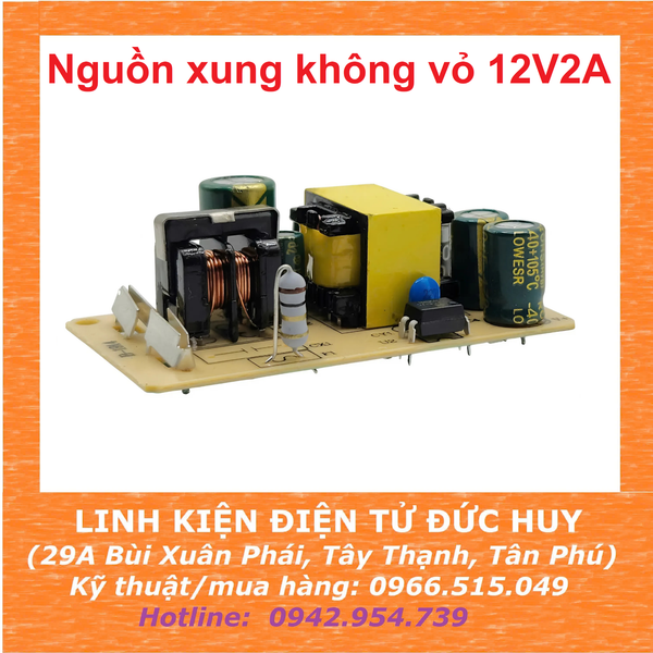 Nguồn xung không vỏ 220VAC 12VDC 24W 2A