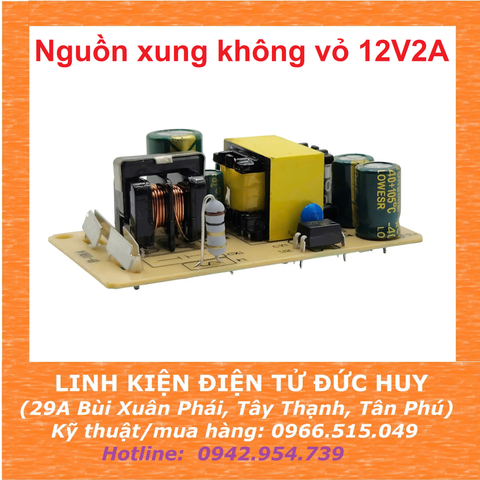 Nguồn xung không vỏ 220VAC 12VDC 24W 2A