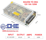 Nguồn xung tổ ong 220VAC 12VDC 10Ampe 120W