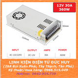 NGUỒN XUNG TỔ ONG 220VAC 12VDC 30A 360W CÓ QUẠT TẢN NHIỆT