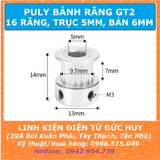 Puly 16 răng GT2 Trục 5mm
