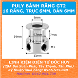Puly 16 răng GT2 Trục 6mm