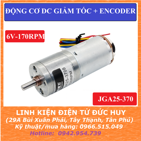 GA25 370 6V 170rpm động cơ encoder