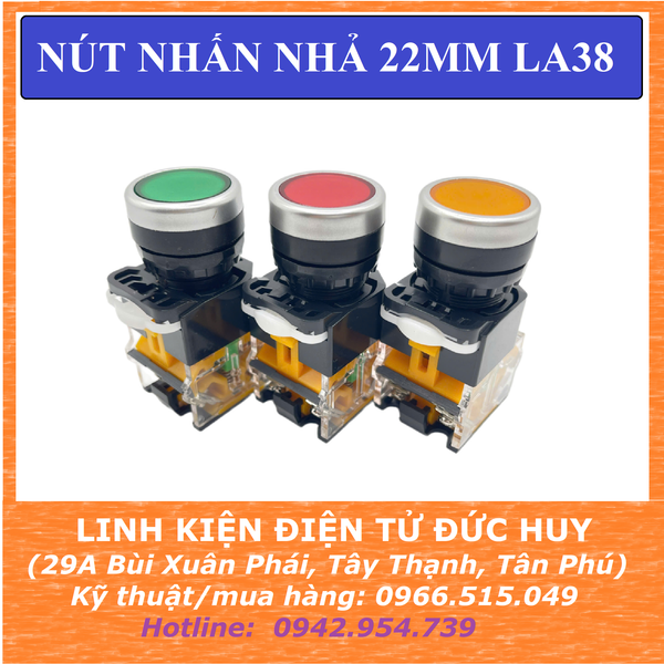 NÚT NHẤN NHẢ 22MM 25MM LA38 (1NO+1NC)