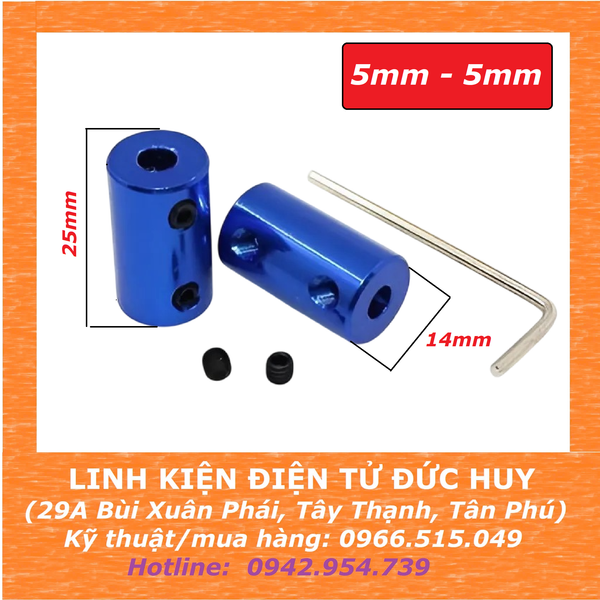 Khớp nối trục, nối cứng cố định 5mm, 5mm