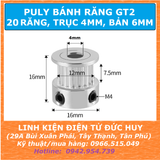 Puly bánh răng 20 răng GT2 Trục 4mm