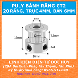 PULY BÁNH RĂNG GT2 20 RĂNG TRỤC  4  5  6  8MM