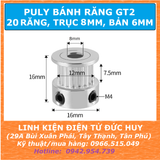 PULY BÁNH RĂNG GT2 20 RĂNG TRỤC  4  5  6  8MM