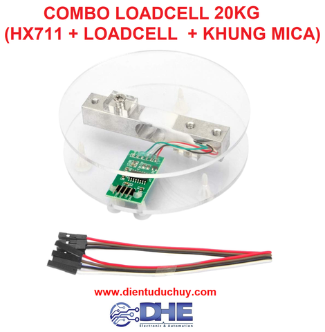 COMBO LOADCELL 20KG (HX711+LOADCELL+KHUNG MICA)