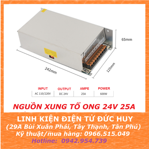 NGUỒN XUNG TỔ ONG 24V 25A 600W