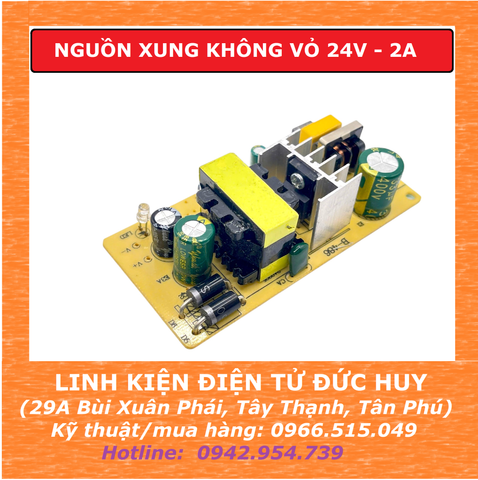 NGUỒN XUNG KHÔNG VỎ 24V - 2A, ĐIỆN ÁP VÀO 220VAC