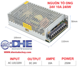 Nguồn xung tổ ong 220VAC 24VDC 10Ampe 240W