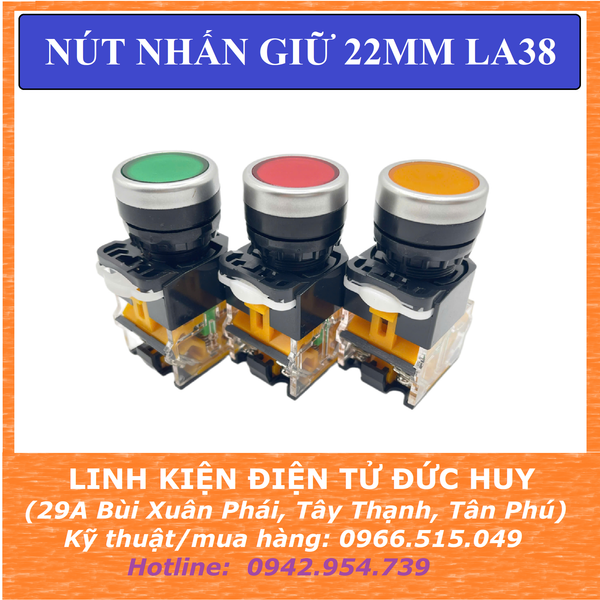 NÚT NHẤN GIỮ 22MM 25MM LA38 11BN (1NO+1NC)