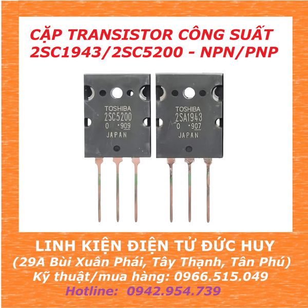 2SC1943/2SC5200 Cặp Transistor công suất NPN/PNP