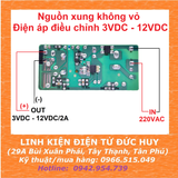 Nguồn xung không vỏ 220VAC, điều chỉnh ngõ ra 3VDC - 12VDC 2A