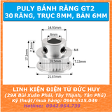 Puly bánh răng GT2 30 răng Trục 8mm