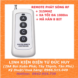 Remote RF 4 nút, 315MHz, xa 1000m, mã hàn 8 bit