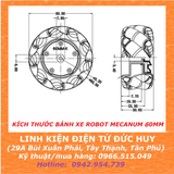 Bánh xe robot mecanum dò line,tự hành 60mm,80mm