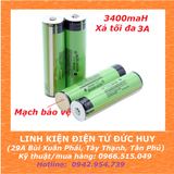 Pin sạc 18650 Panasonic 3400mah, đầu lồi có mạch bảo vệ