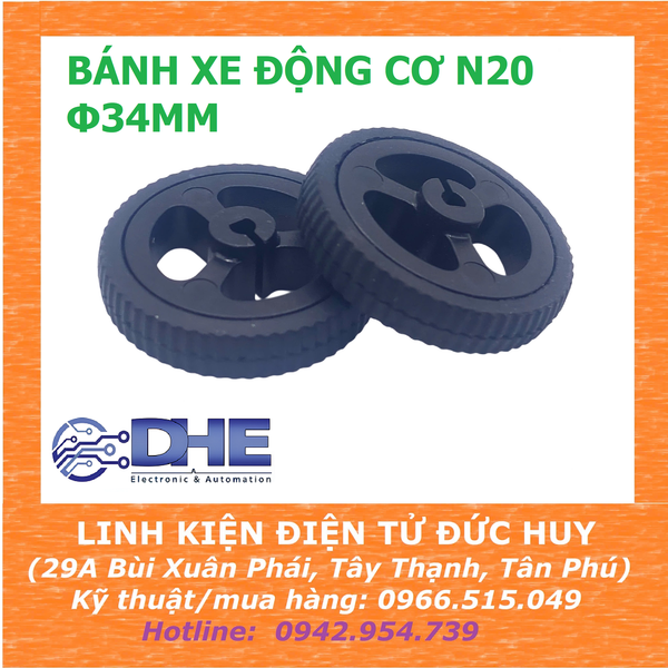Bánh xe động cơ N20, đường kính 34mm