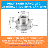 Puly bánh răng GT2 36 răng Trục 8mm