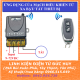 Mạch điều khiển từ xa 1 thiết bị 30Ampe 9V-80VDC học lệnh 315MHz 433MHz