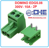 DOMINO EDG5.08 KHOẢNG CÁCH CHÂN 5.08mm 300V 10A - 2P