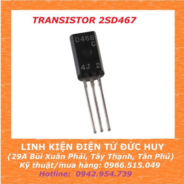 Transistor 2SD468  D468 (NPN) 25V 0.1A, TO-92