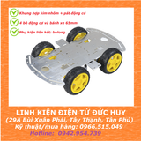 Bộ xe robot 4 bánh 1 tầng, khung hợp kim nhôm V1