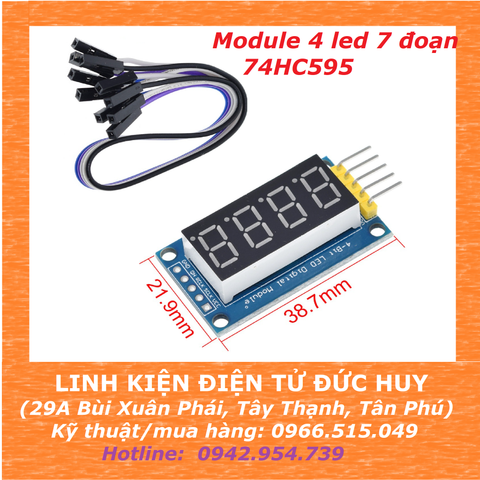 MẠCH LED 7 ĐOẠN 4 SỐ 74HC595
