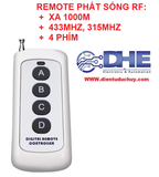 Remote RF 4 nút, 315MHz, xa 1000m, mã hàn 8 bit