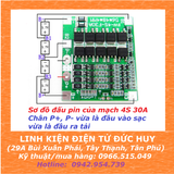 MẠCH SẠC XẢ 18650 4S 30A, CÂN BẰNG CELL