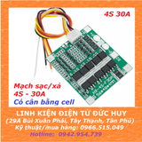 MẠCH SẠC XẢ 18650 4S 30A, CÂN BẰNG CELL