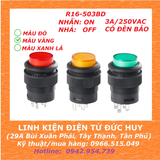 R16 503BD nút nhấn nhả phi 16 - Vàng - Có đèn báo