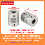 Khớp nối nhôm mềm trục 5mm, 8mm