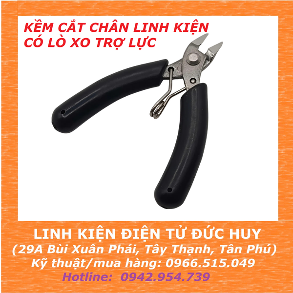 Kềm cắt kiềm cắt chân linh kiện lưỡi kìm, có lò xo trợ lực