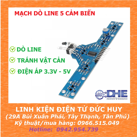 BFD-1000 MẠCH DÒ LINE 5 CẢM BIẾN + TÍCH HỢP TRÁNH VẬT CẢN
