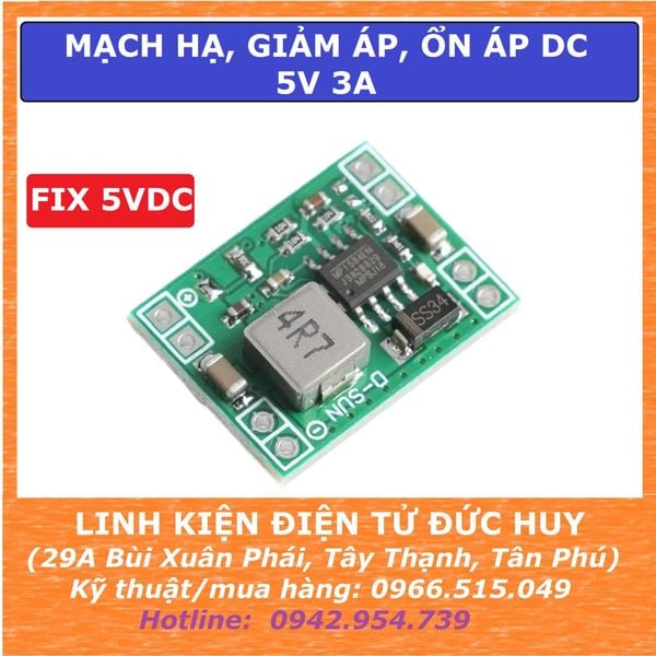 MP1584EN MẠCH HẠ ÁP/GIẢM ÁP DC 5VDC 3A ( KHÔNG ĐIỀU CHỈNH ĐIỆN ÁP)