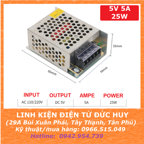 Nguồn xung tổ ong 5VDC 5A