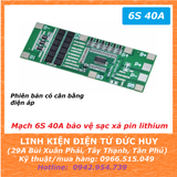 Mạch 6S 22.2V 40A bảo vệ sạc xả pin lithium (có cân bằng)